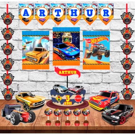 Kit Festa em Casa hot Wheels Só Um Bolinho Mêsversário Elo