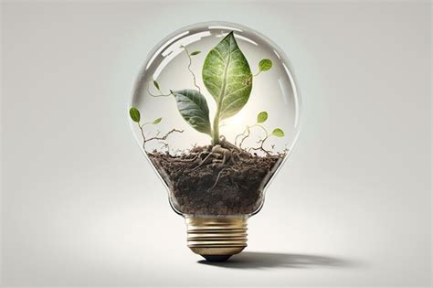 Premium Photo Green Eco Energy Concept Plant Growing Inside Light Bulb