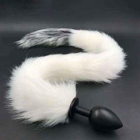 White Black Fox Tail Anal Plug Insert Ass Butt Plug Sex Products Anal Masturbator Sex Toy For