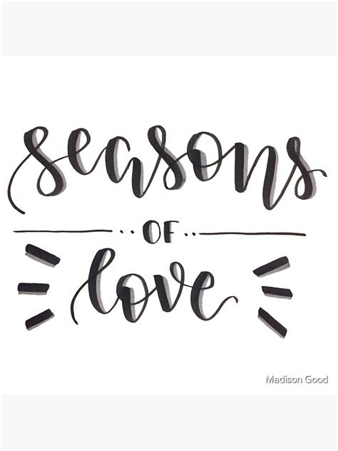 "Seasons of Love- RENT" Sticker for Sale by bwaycalligraphy | Redbubble