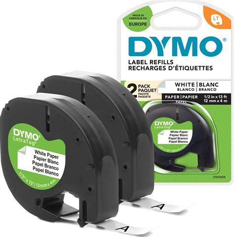 Ruban Dymo Pour Etiqueteuses Letratag Mm X M Noir Sur Fond