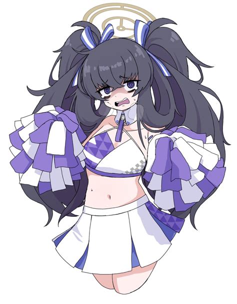 Safebooru 1girl Black Hair Blue Archive Cheerleader Detached