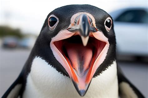 Premium Photo A Penguin With An Open Mouth That Has An Open Mouth