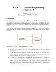 HW4 Writeup V1 Pdf CSCI 4131 Internet Programming Assignment 4 Posted