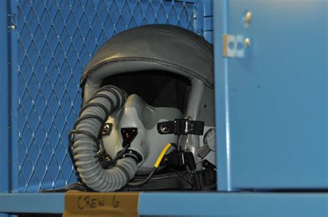 Filea Us Fighter Pilot Helmet And Oxygen Mask Pictured In A Locker