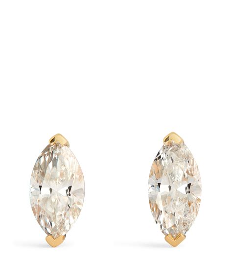 SHAY Yellow Gold And Diamond Halo Studs Harrods US