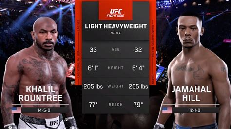 UFC 303 Khalil Rountree Vs Jamahal Hill UFC 5 LHW Fight Simulation