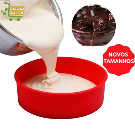 Forma De Silicone Redonda Lisa Para Bolo Pudim Torta Cozinha