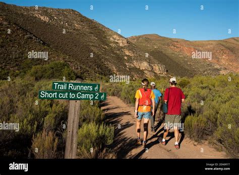 Hikers on the Leopard Trail, Baviaanskloof, South Africa Stock Photo ...