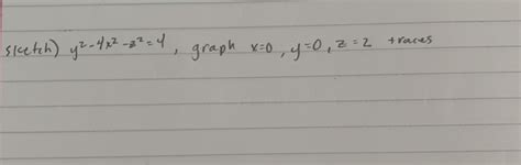 Solved Sketch Y2 4x2 Q² 4 Graph X 0 Y02 2 Traces