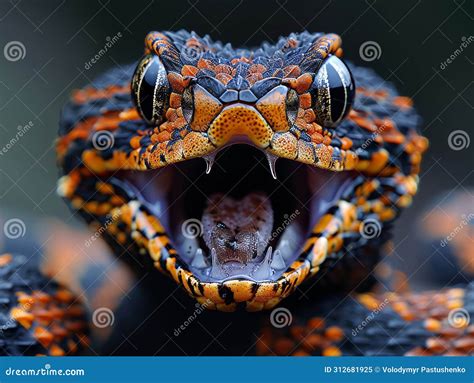 A Close Up of a Snake with Its Mouth Open Stock Image - Image of ...