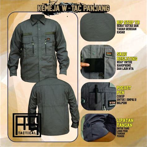 Kemeja Tactical W Tac Tangan Panjang Baju Kemeja Tactical Lapangan