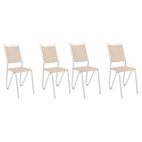 Cadeira De Cozinha Londres C CR Kit Un Cromado Courano Nude Kappesberg MadeiraMadeira
