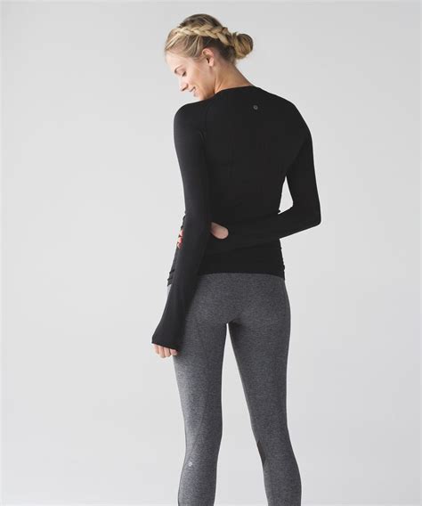 Lululemon Swiftly Tech Long Sleeve Crew - Black / Black - lulu fanatics