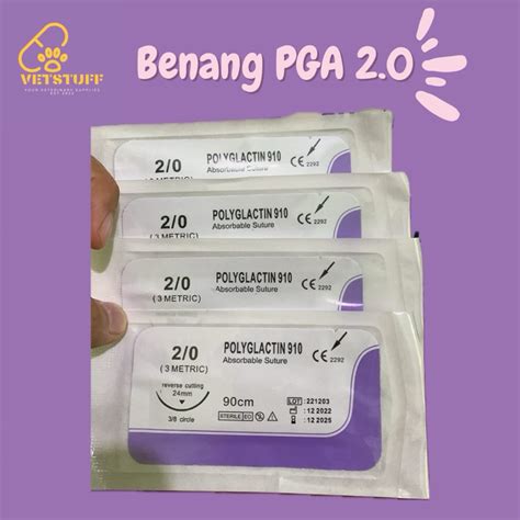 Jual Benang Bedah Surgical Suture Pga Polyglactin Cutting Shopee