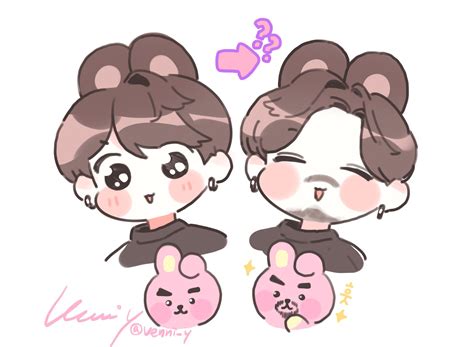 베니🐰🥓🌭🍕🥕 On Twitter Bts Chibi Jungkook Fanart Chibi