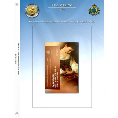 Foglio Euro Commemorativi San Marino Nascita Caravaggio