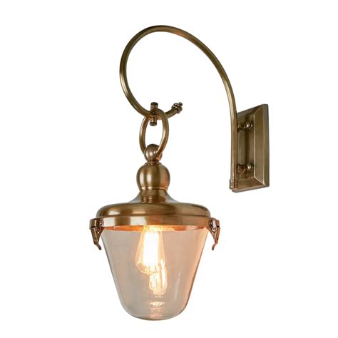 Savoy Outdoor Wall Light With Glass Shade Antique Brass Sku Elpim5782 Smithandsmith