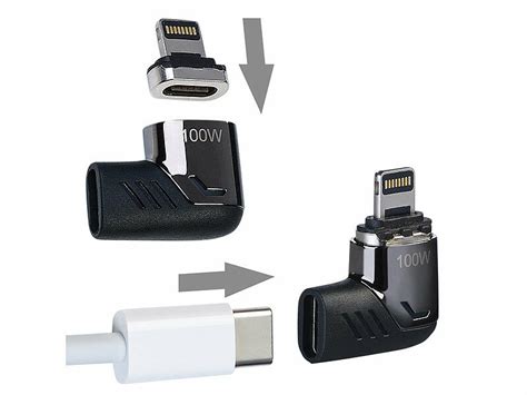 Adaptateur USB C coudé magnétique Adaptateurs Pearl fr