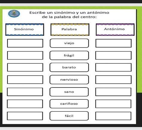 Escribe Un Sin Nimo Y Ant Nimo De La Palabra Del Centro Brainly Lat