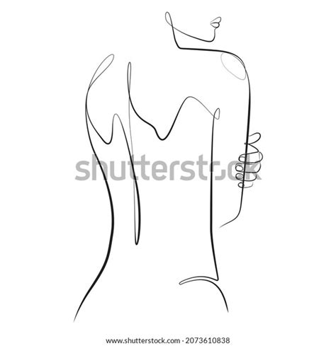 Naked Woman Standing Back One Line Stock Vector Royalty Free Shutterstock
