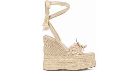 Naked Wolfe Woven Rope Wedge Sandals With Starfish Detail In Natural Lyst