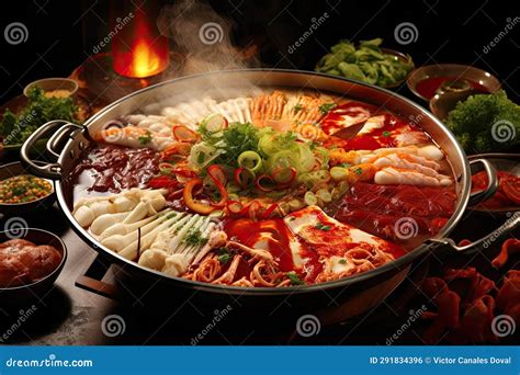 Traditional Chinese Yuan Yang Hot Pot Stock Photo Image Of Steam Closeup 291834396