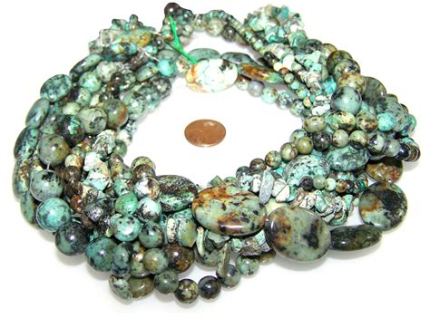 African Turquoise Semiprecious Gemstone Beads 9 Strand Set