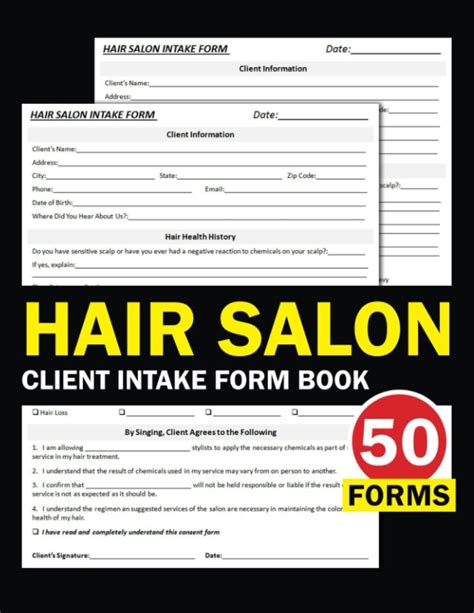 Hair Salon Client Intake Form Book Hair Stylist Client Intake