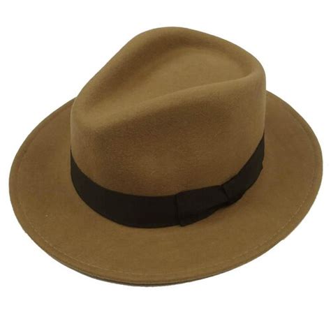 Classic Mens Fedora Hat Authentic 1940s Look Camel Brown Etsy