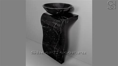 Мраморная ножка - пьедестал под раковину Frida из камня Nero Marquina ...