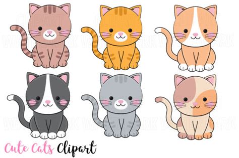 Cute Cats Clipart Graphic By Magreenhouse · Creative Fabrica