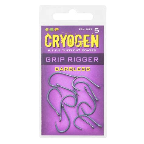 Esp Cryogen Grip Rigger Hooks Barbless In Charcoal