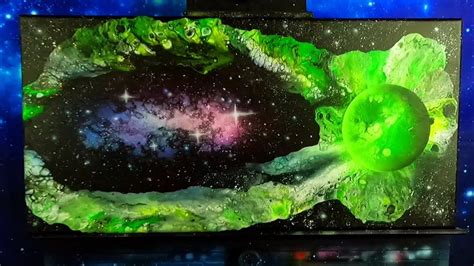 Enter The Multiverse Fluid Art Galaxy Pour Painting Using A Airbrush