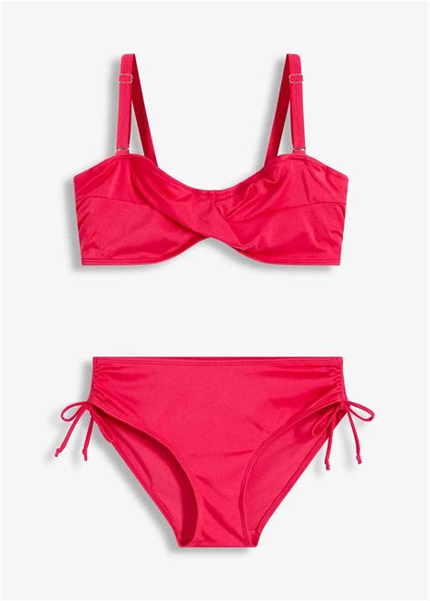 Hochwertiger B Gel Bikini Mit Tollen Details Pink Cup E