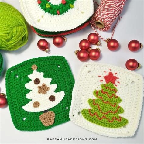 Christmas Tree Ornament Applique Free Crochet Pattern