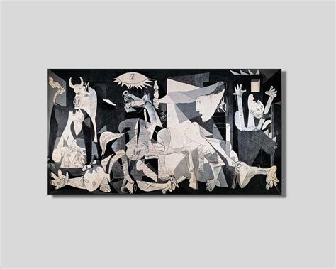 Guernica by Pablo Picasso Canvas Wall Art, Guernica Colored Painting Poster Print, Pablo Picasso ...