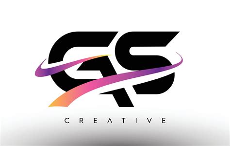 Icono De Diseño De Letra Gs Logo Letras Gs Con Coloridas Líneas Creativas Swoosh 4687918 Vector