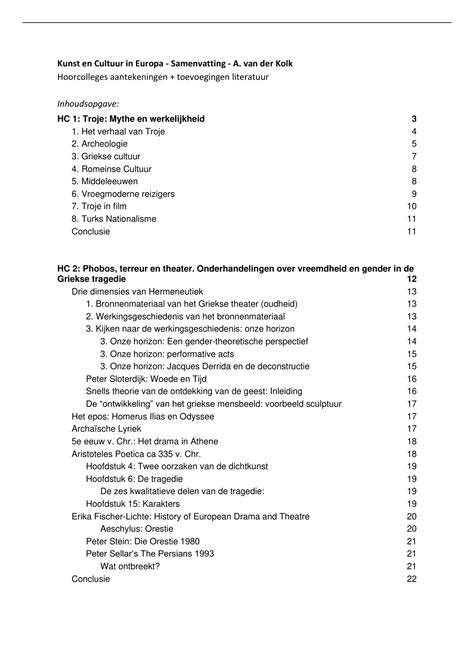 Samenvatting Kunst En Cultuur In Europa Een Cultuurgeschiedenis In
