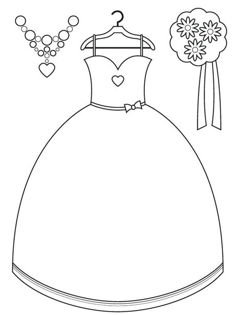 Wedding Dress Coloring Pages Printable At Free