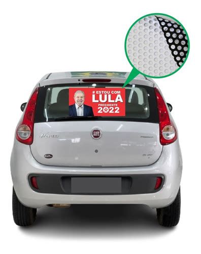 3 Adesivos Lula Perfurado Vidro Traseiro Carro 70x35 Parcelamento Sem