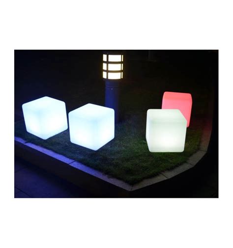 Illuminated Cube 40cm Led Multicolour Rgb With Remote