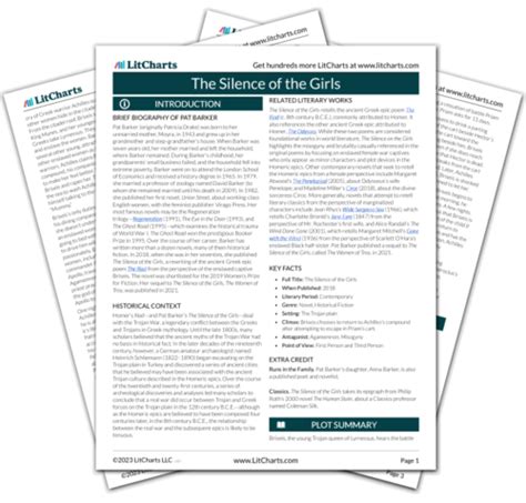 The Silence of the Girls Study Guide | Literature Guide | LitCharts