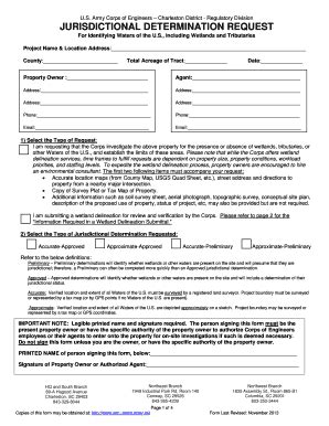 Fillable Online Usace Jd Request Form Charleston District U S Army