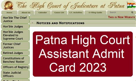 Patna High Court Assistant Admit Card 2023 Out PHC Roll Number