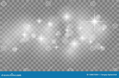 Star Light Shine Vector Glow Sparks With Lens Flare Effect Isolated