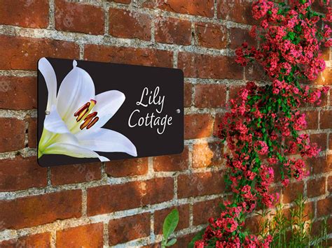 House Sign With Lily Modern Full Colour Acrylic Plaque Floral - Etsy