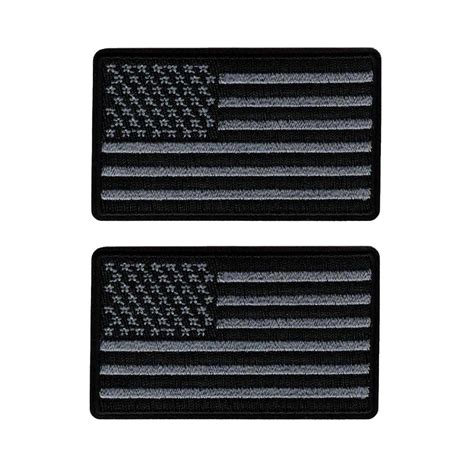 Black And Gray Usa Flag Patches 2 Pack American Flag Etsy