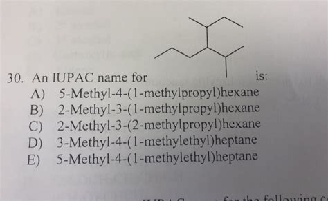 Solved Is 30 An Iupac Name For 1s A