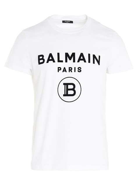 Balmain Cotton Logo T Shirt In White For Men Lyst